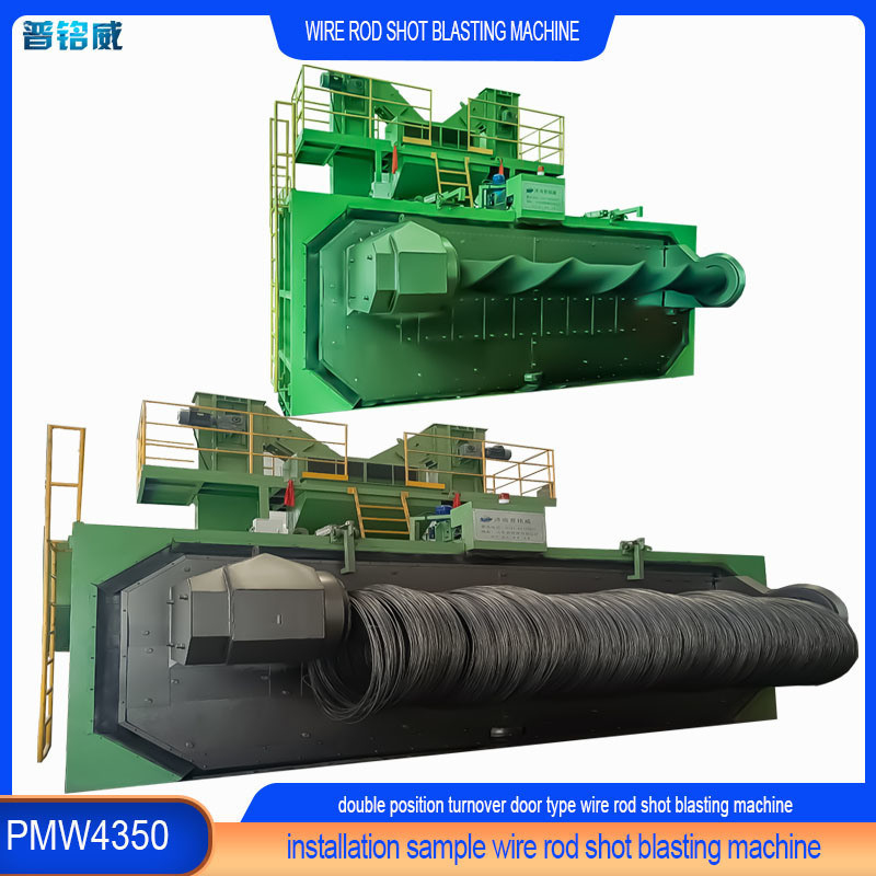 Production Efficiency 3-6 Coils Per Hour Wire Surface Derusting Shot Blasting Machine