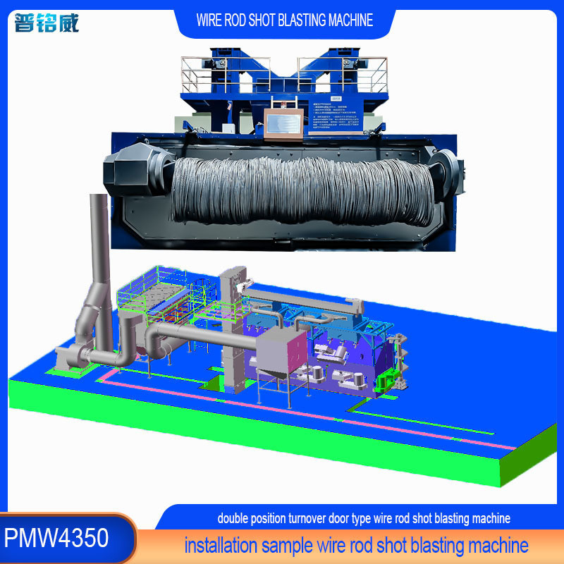 High Cleanliness Double Wire Rod Shot Blasting Machine for Car Bolt Surface Derusting