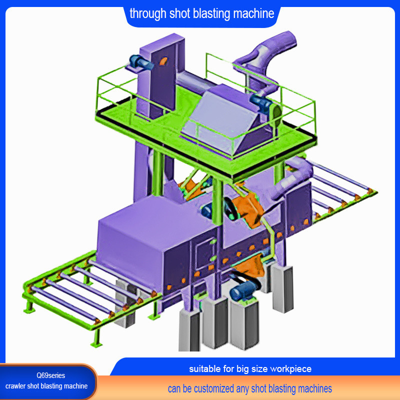 One Q6930A Steel Plate Pretreatment Production Line Through Type Shot Blasting Machine