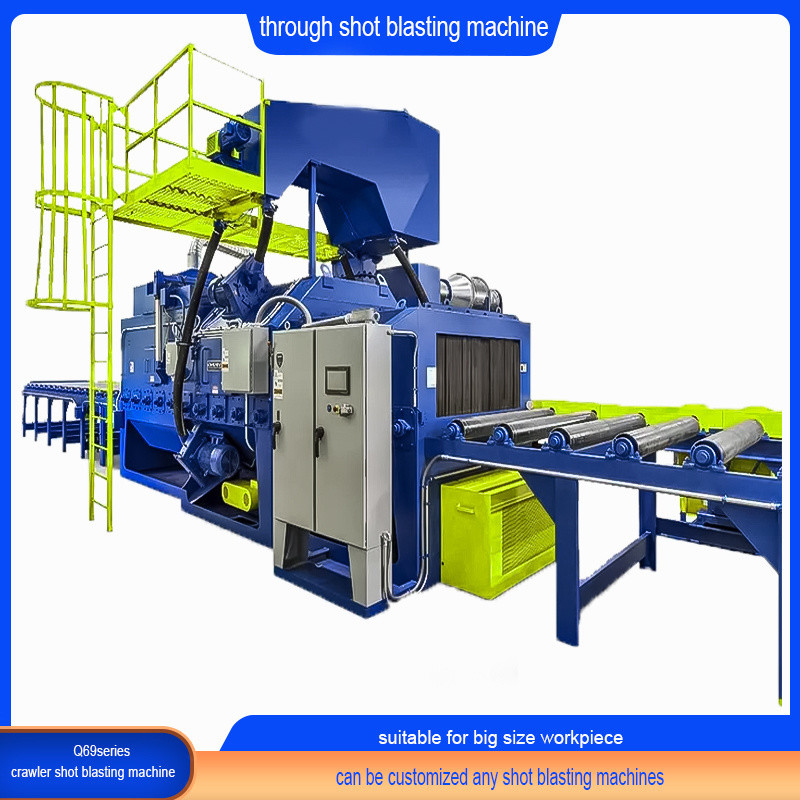 Customized Through Type Shot Blasting Machine with 6*30 Impeller Head Power Made