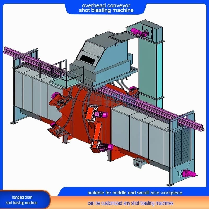 Automatic Long Life Overhead Monorail Conveyor Shot Blasting Machine for Requirements