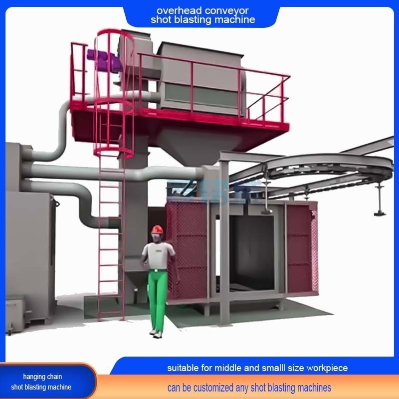 20t Overhead Chain Rail Hook Conveyor Shot Blasting Machine with 20 Years Experience