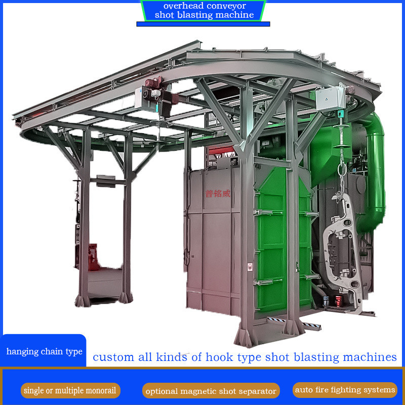 Electric Overhead Monorail Conveyor Shot Blasting Machine with Hook 20 Years Experience