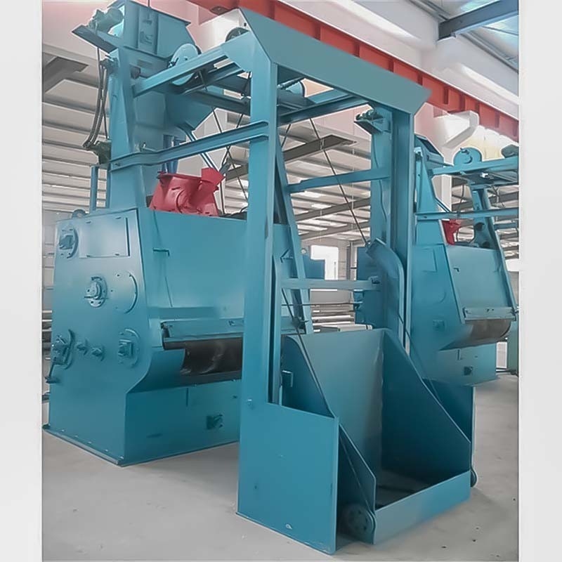 Automatic Custom Blue Tumble Belt Rubber Type Shot Blasting Machine with 26 Total Power