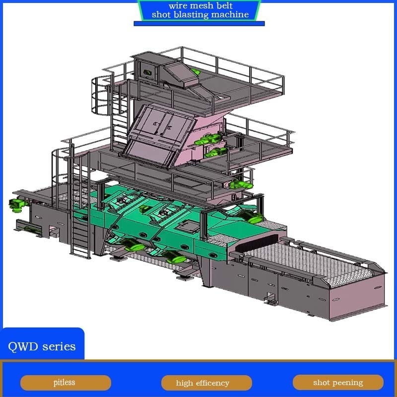 Customized Wire Mesh Belt Conveyor Shot Blasting Machine for Cleaning Workpiece Surface