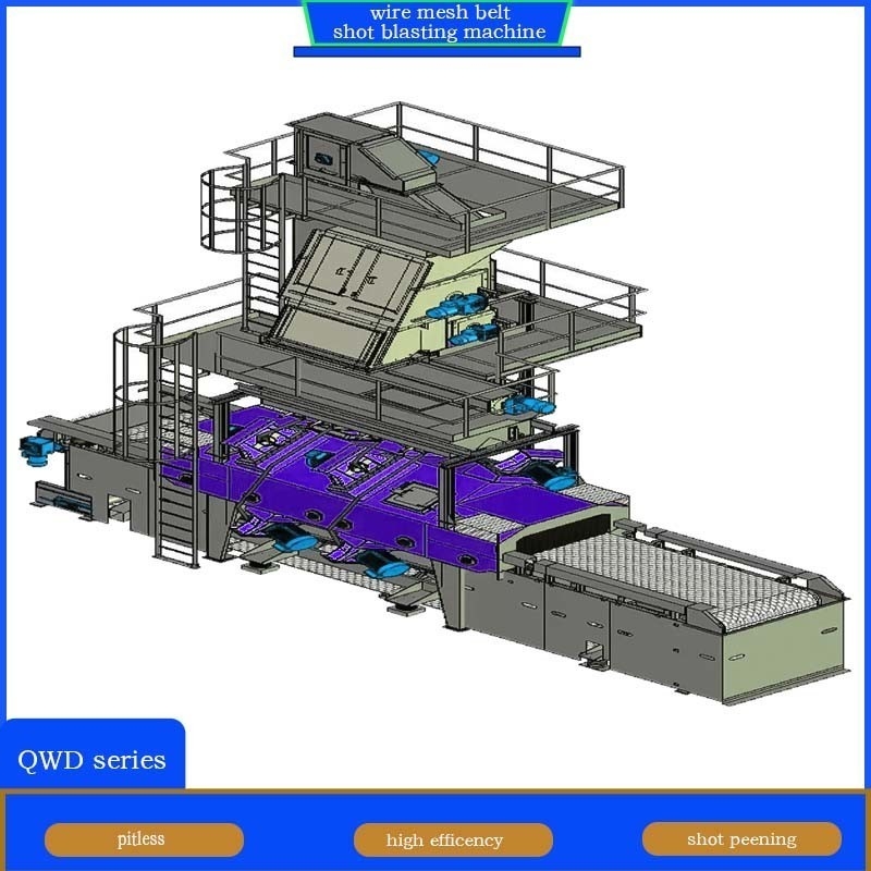 Wire Mesh Belt Conveyor Shot Blasting Machine for Ferrous and Non-Ferrous Castings