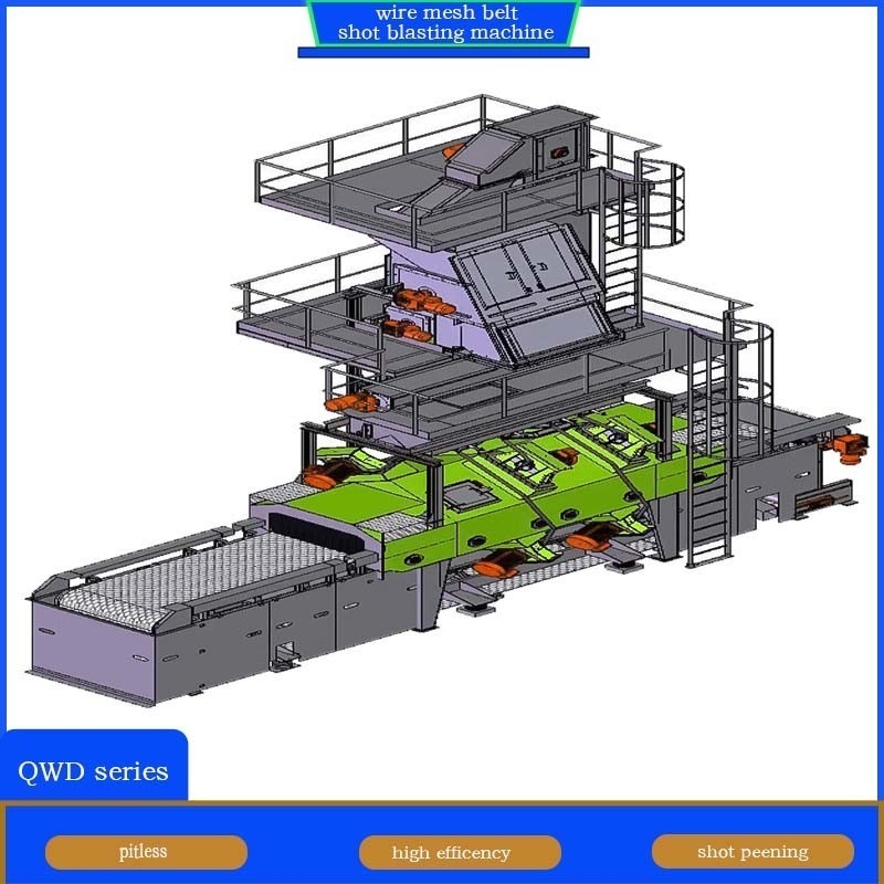 Large Die Casting Wire Mesh Belt Conveyor Shot Blasting Cleaning Machine for Cleaning