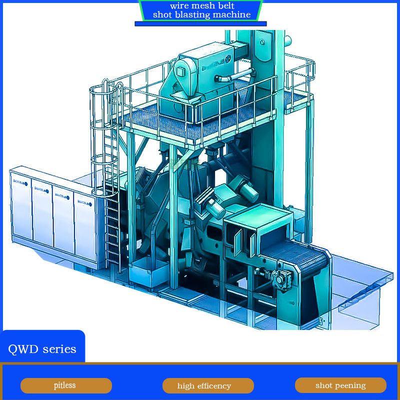 4 Blast Wheel Wire Mesh Belt Shot Blasting Machine for Foundry Remains Elimination
