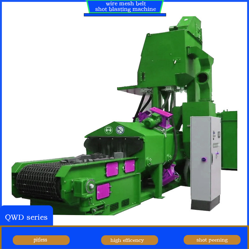 Crawler Abrator Wire Mesh Conveyor Belt Shot Blasting Machine with 6 Blast Wheel